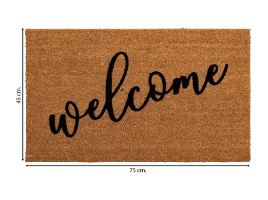 Tapis d'entrée en fibre marron 45x75