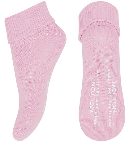 Melton Socken m. Anti-Rutsch - Pink Nektar