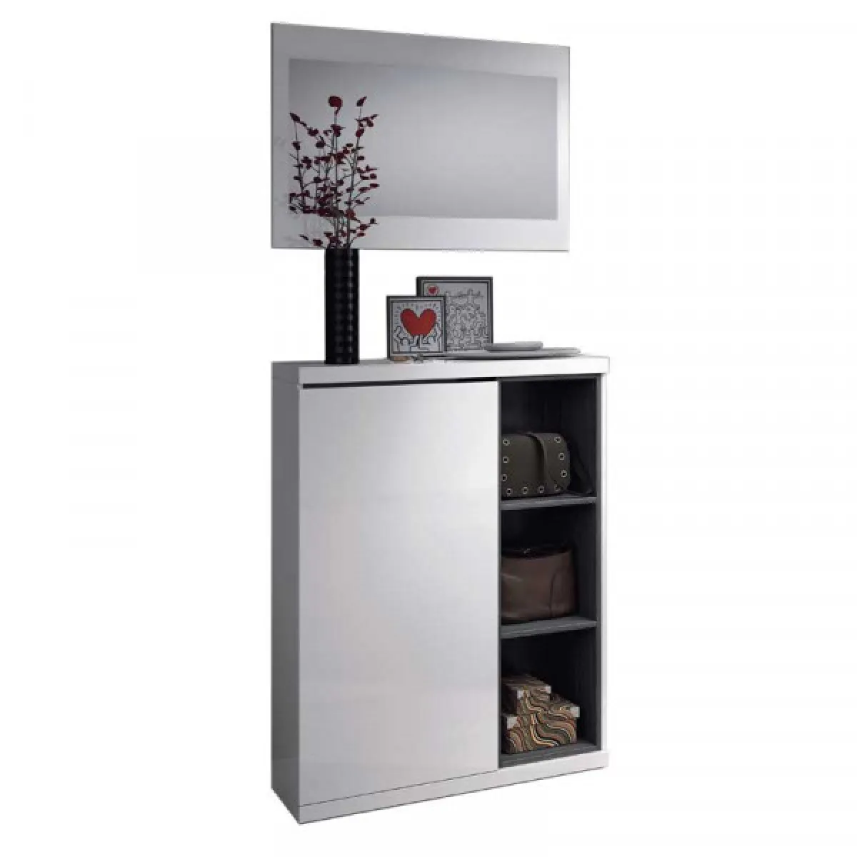 dansmamaison Meuble à chaussure - Gris Anthracite
