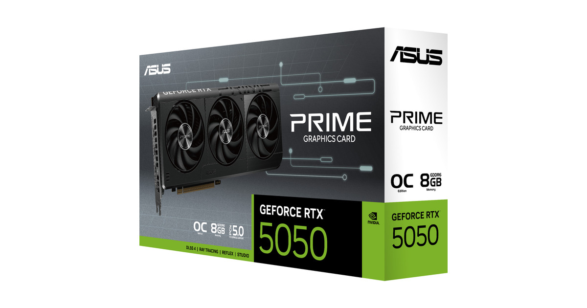 ASUSGeForce RTX 5050 PRIME OC 8GB grafische kaart  (DLSS 4, 3x DisplayPort, 1x HDMI 2.1)