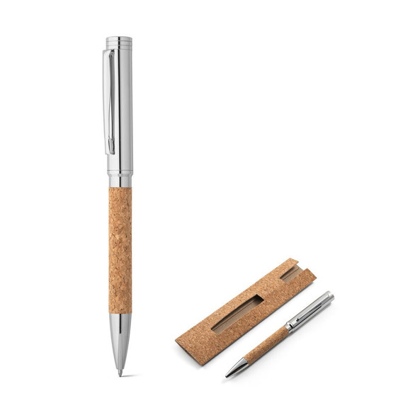 hi!dea 91788 - Stylo à bille en liège et métal avec mécanisme twist