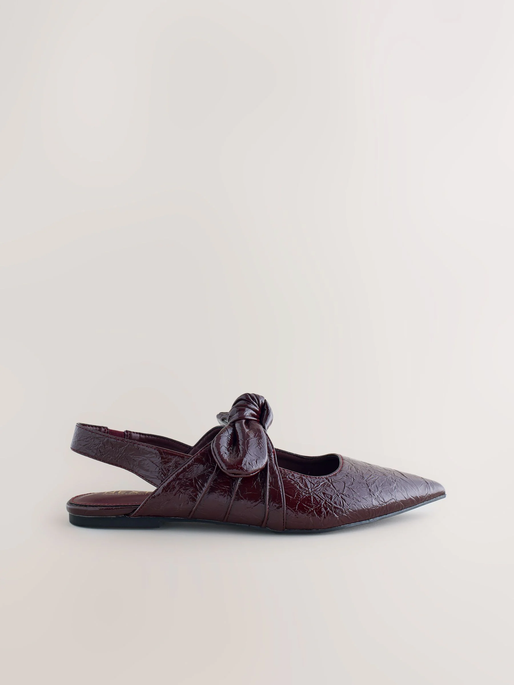 Bordeauxrood - Forever Comfort® platte schoenen met strik, spitse neus en hielbandje
