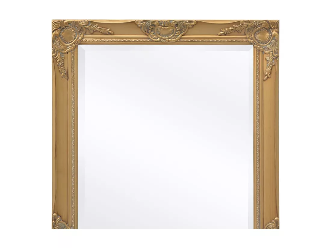 Miroir mural style baroque 100x50 cm Doré