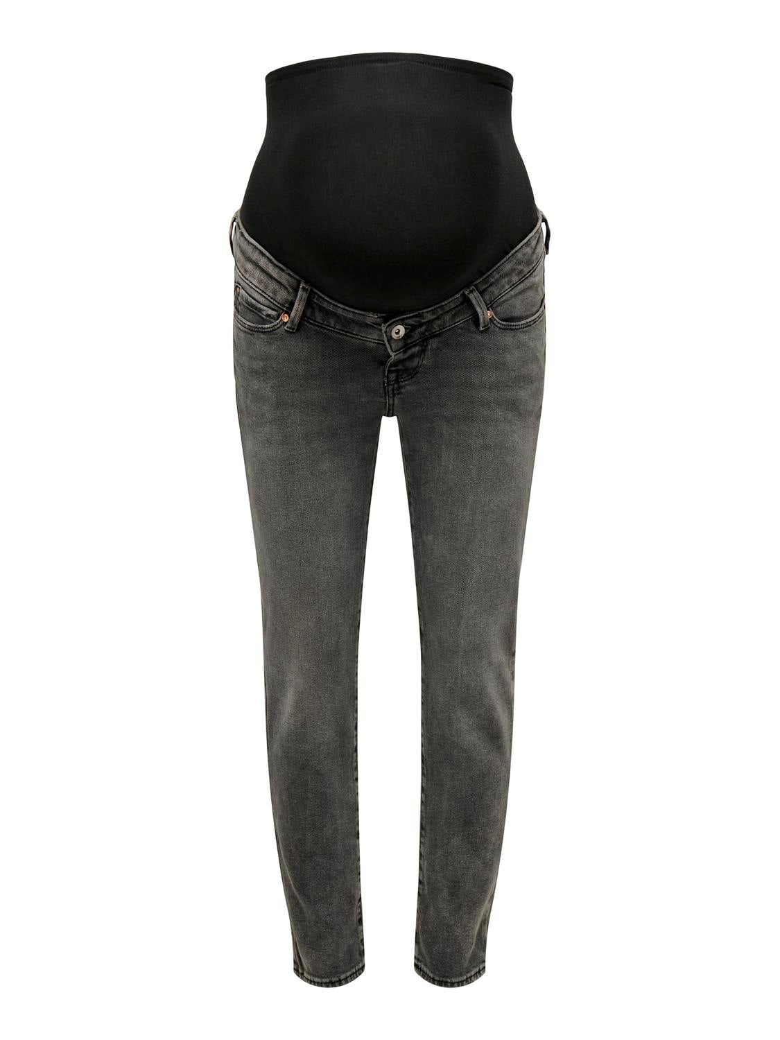 OLMEMILY Hohe Taille Gerade geschnitten Jeans Dark Grey Denim