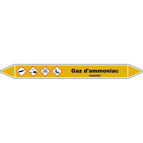 Marqueur Tuyauterie - Gaz d'Ammoniac - Vinyle Laminé - NFX 08-105