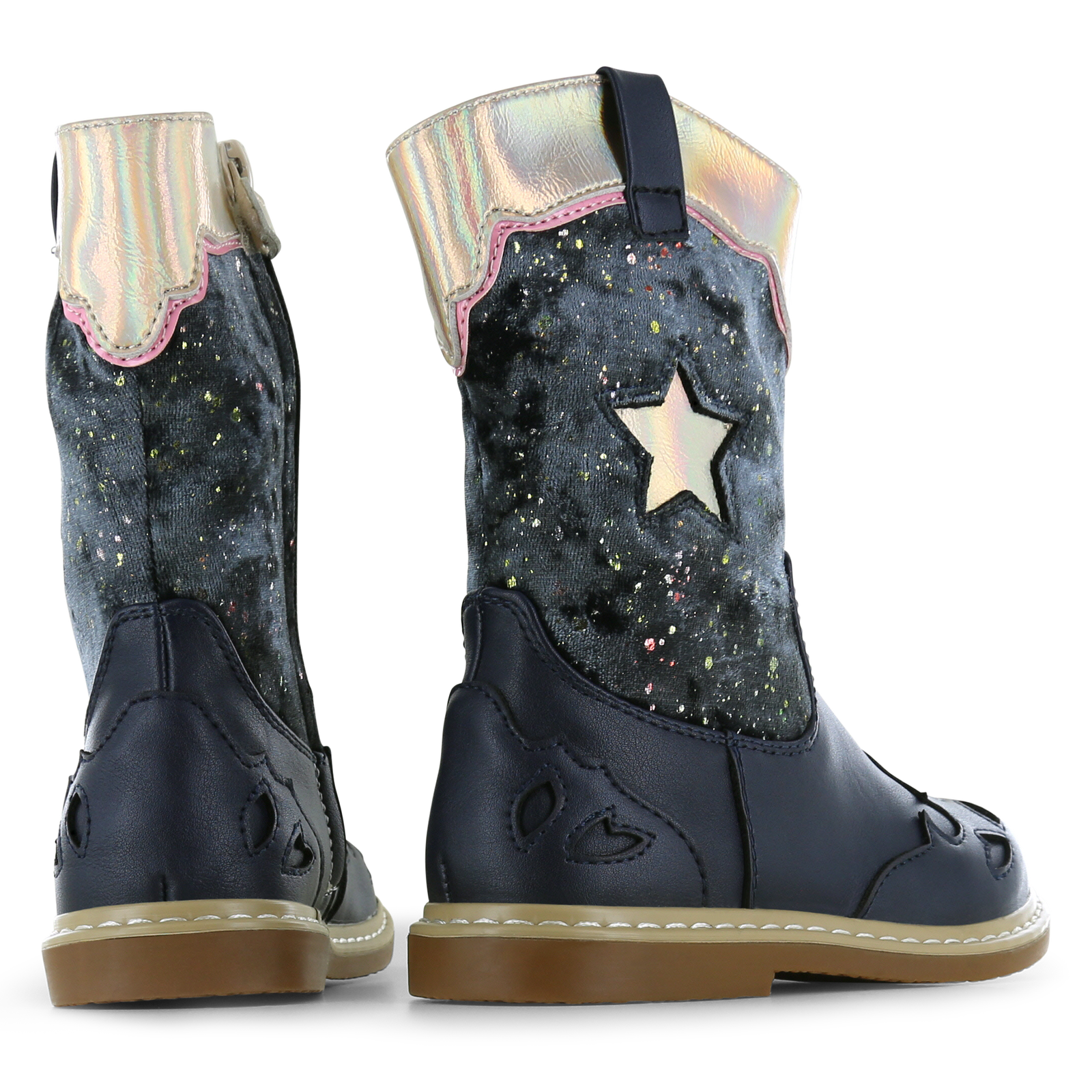 Shoesme slim-fit laarsje donkerblauw met ster  | Sale