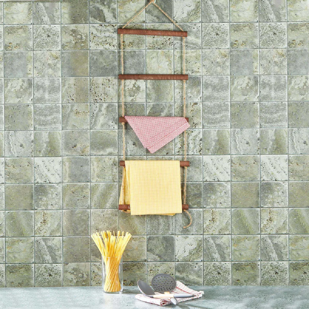 Hanah Home Porte-serviettes en pin - Aspect marron