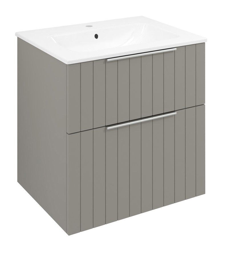 Sapho Cirasa wastafel onderkast met ribbelfront 60x46x64cm taupe