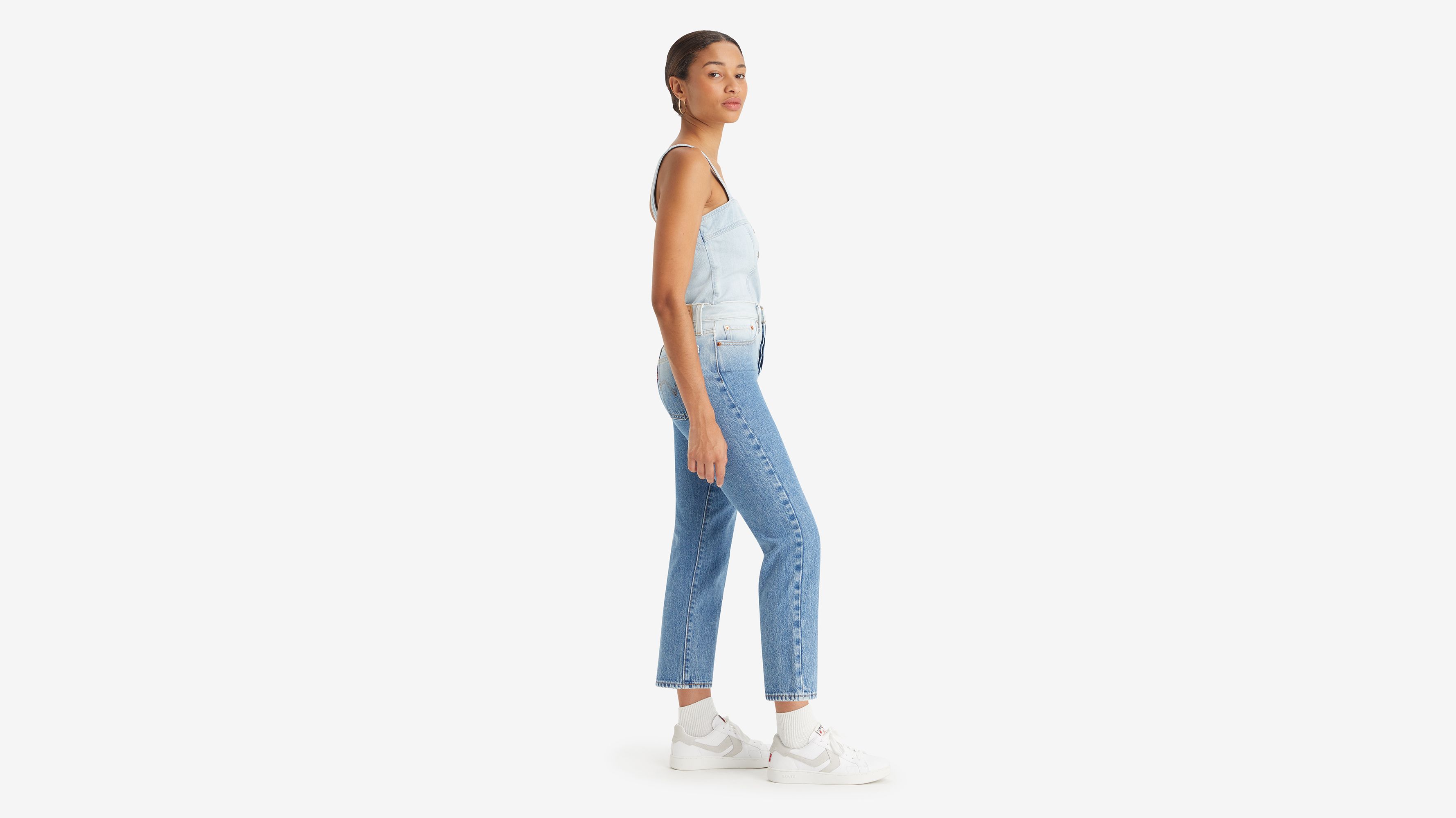 Jean Wedgie Straight - Snowlight - Bleu