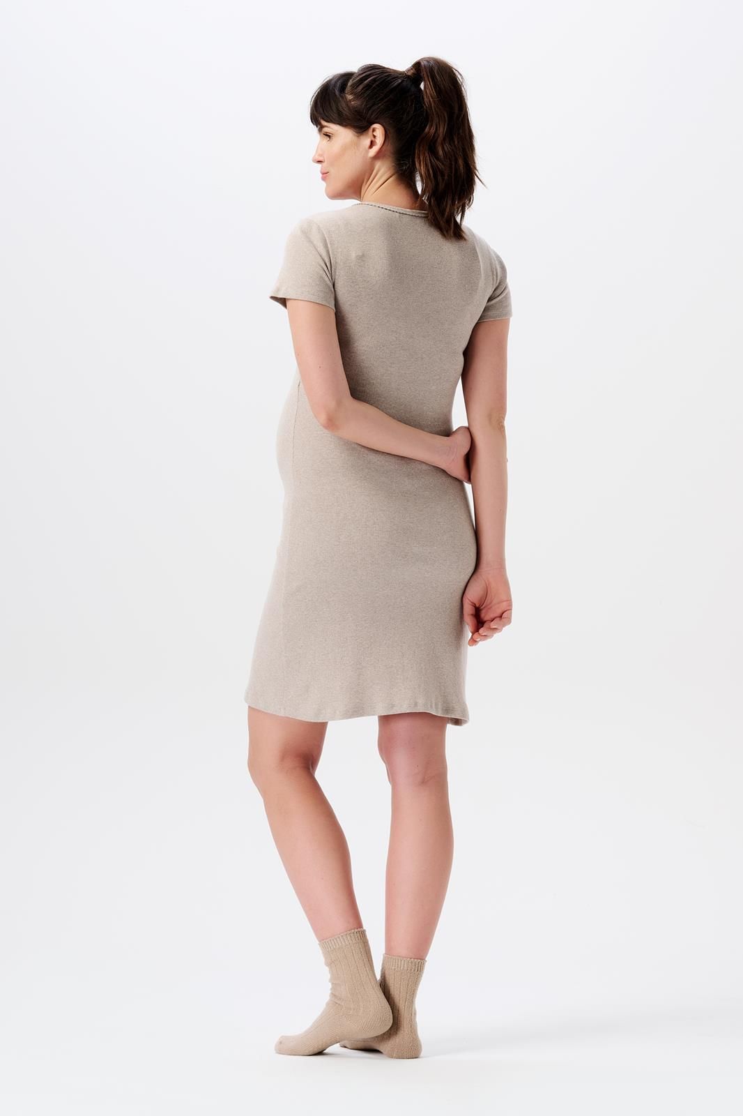 Noppies Maternity Nachtjapon met voedingsfunctie Tami - Taupe Melange