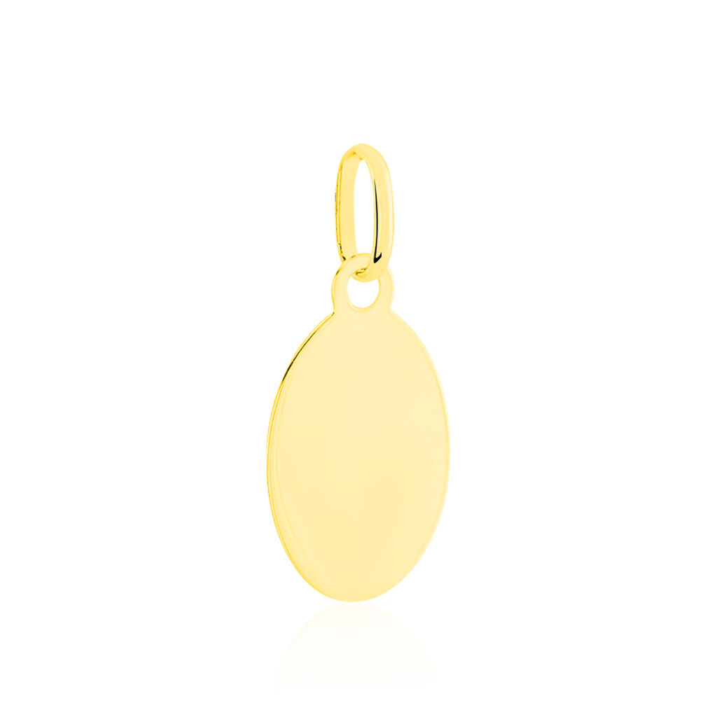 Pendentif Vierge Ovale Or Bicolore