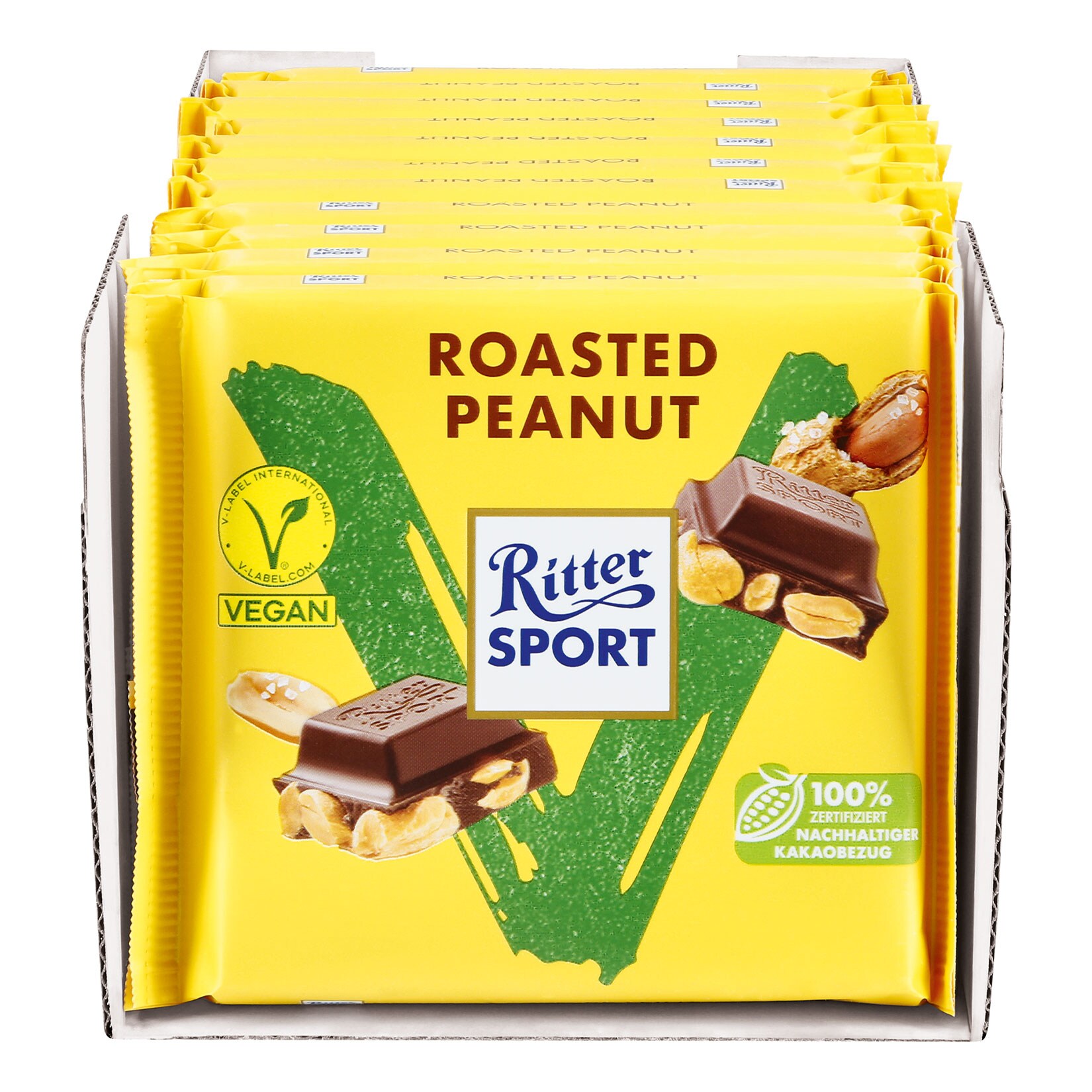 Ritter Sport Vegan Roasted Peanut 100 g, 11er Pack