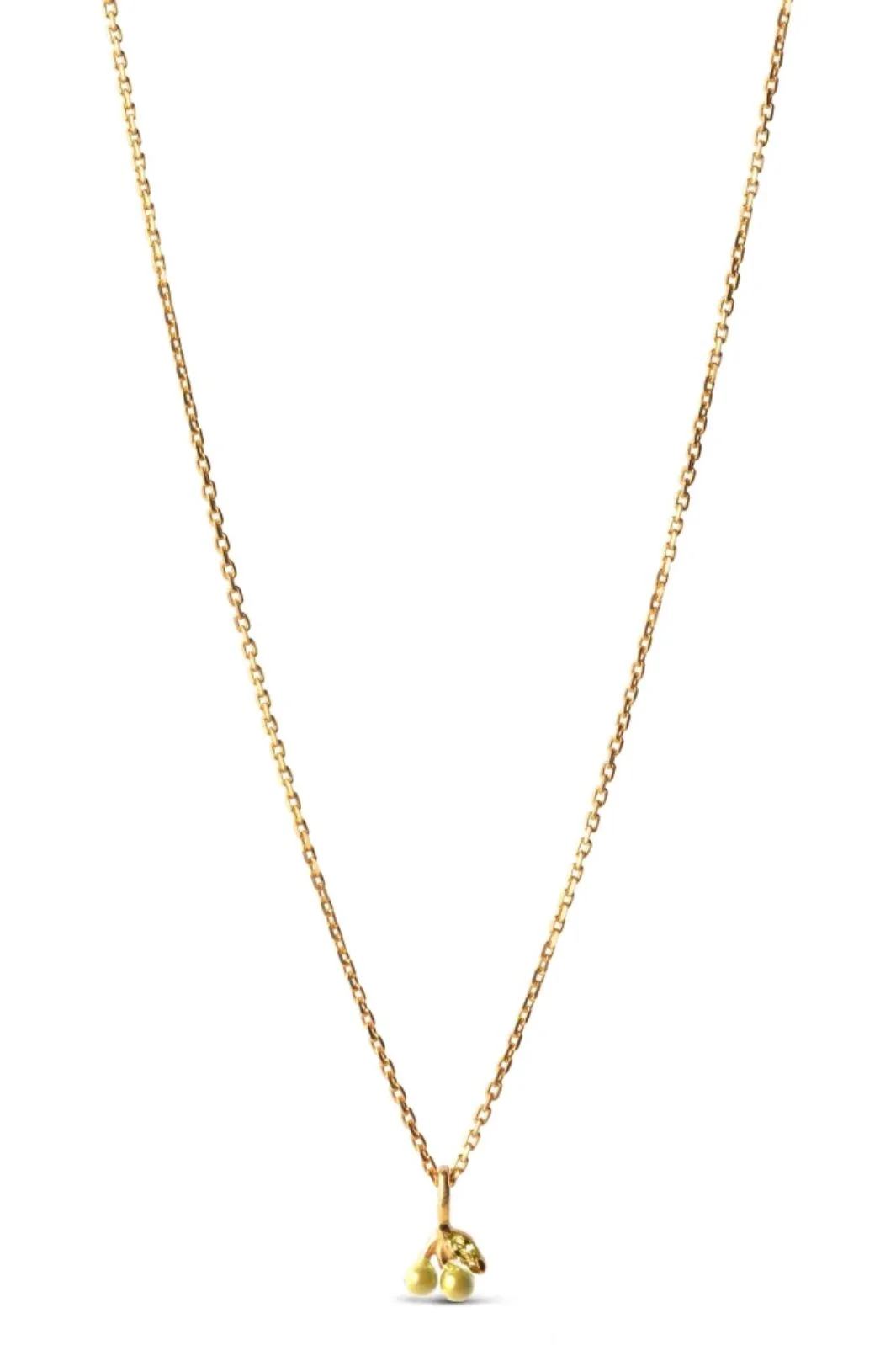 Enamel Copenhagen Necklace, Cherry light yellow
