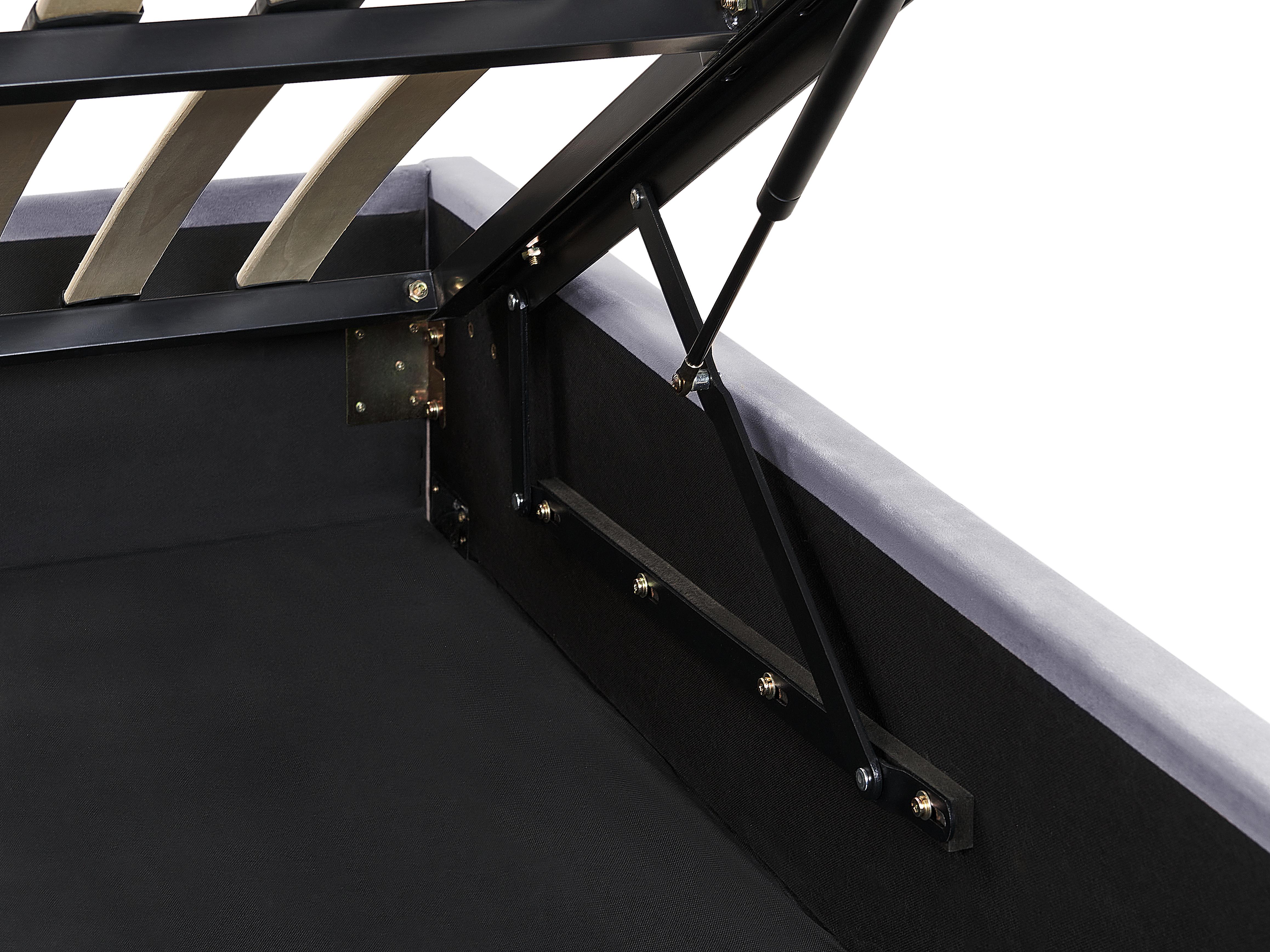 Bed met opbergruimte Fluweel ROUEN 180 x 200 cm Donkergrijs