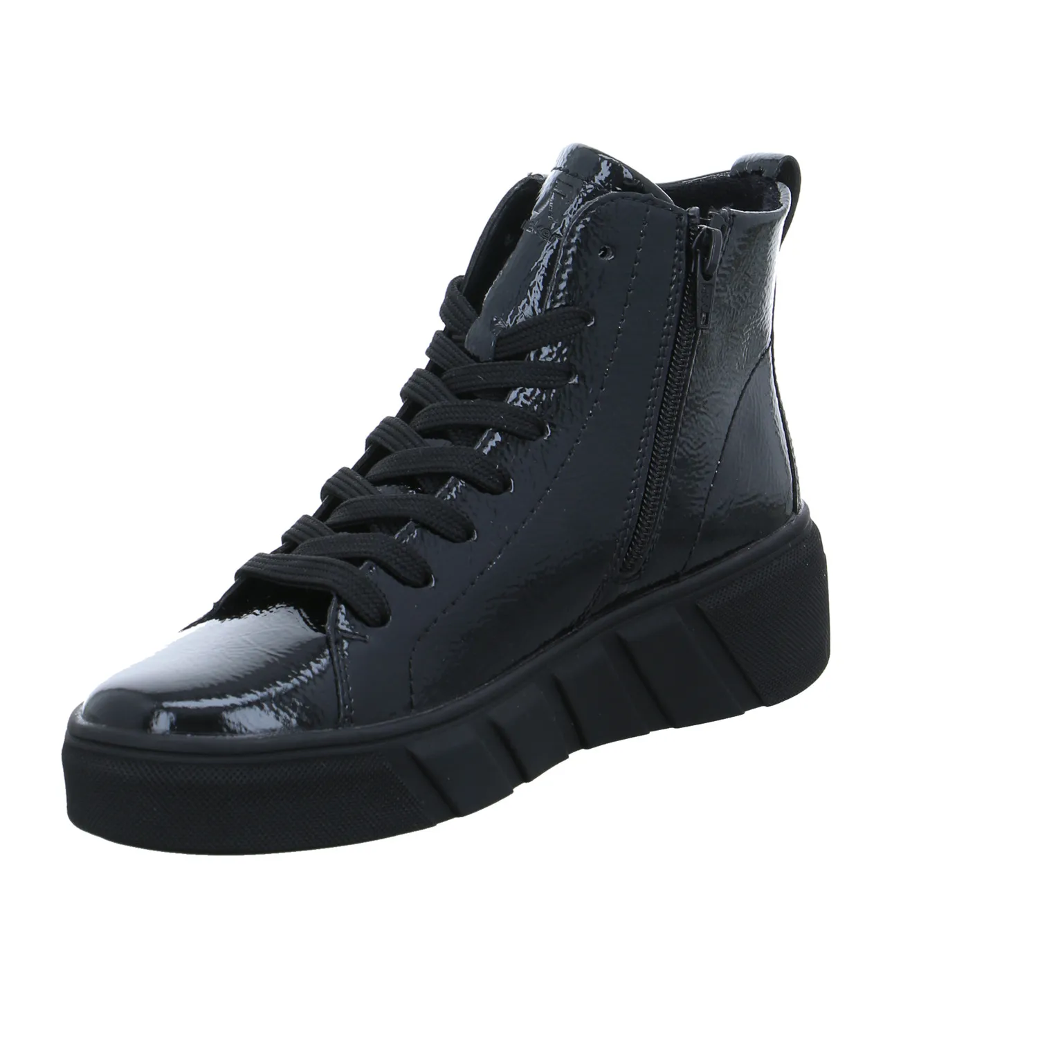 RIEKER Mid Cut Sneaker Schwarz Leder