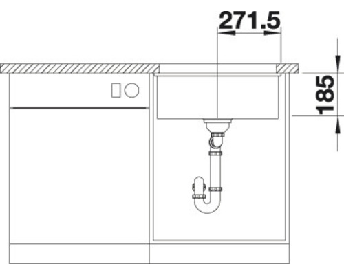Blanco SUBLINE 500-U spoelbak, 530 x 456 mm, wit, 523733