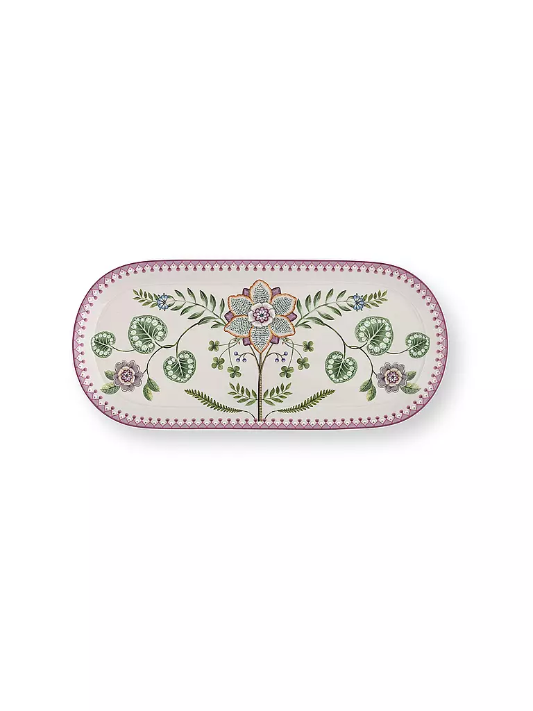PIP STUDIO Tortenplatte  LILY & LOTUS 33x15,5cm Off White weiss
