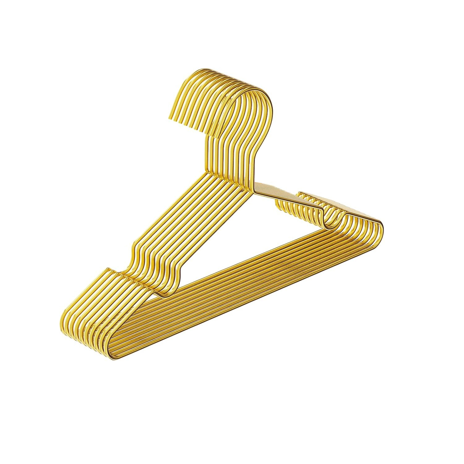 (10er Set) Metall Kinder Kleiderbügel Baby Kleiderschrank Organizer für Bodys / Strampler / Jacken - Gold