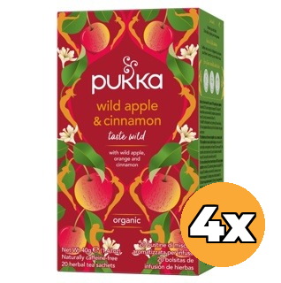 4x Pukka Wild Apple & Cinnamon Bio (20 zakjes)