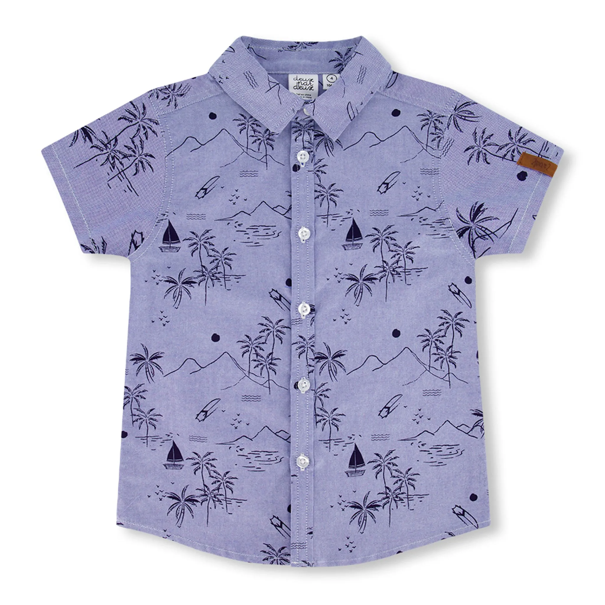 Deux par Deux Chemise Imprimé Plage BOYS 3-6ans