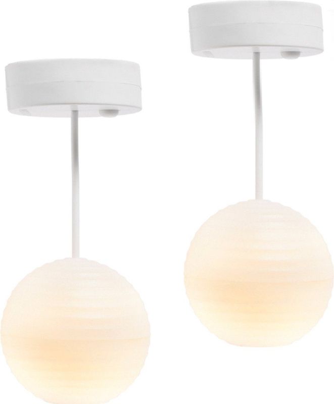 Lundby - Lampenset - Witte Chinese Lantaarns - LED - Batterij Voeding
