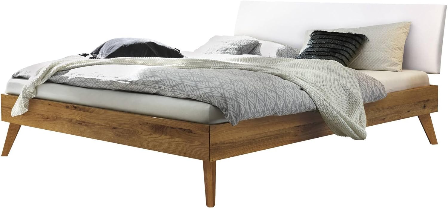 Hasena Trento Bett Pesaro Wildeiche Natur Kopfteil weiß 160x200