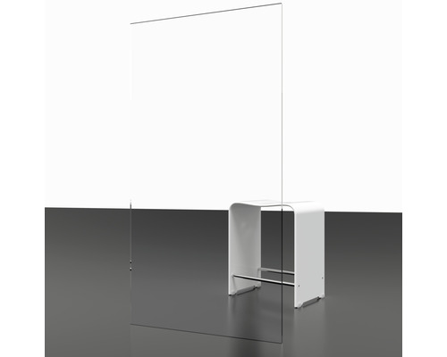 Douchedeur met zijpaneel en draaideur SCHULTE TouraPlus ExpressPlus 80 x 80 cm, zwart profiel, helder glas met vuilafstotende coating, deurscharnier links