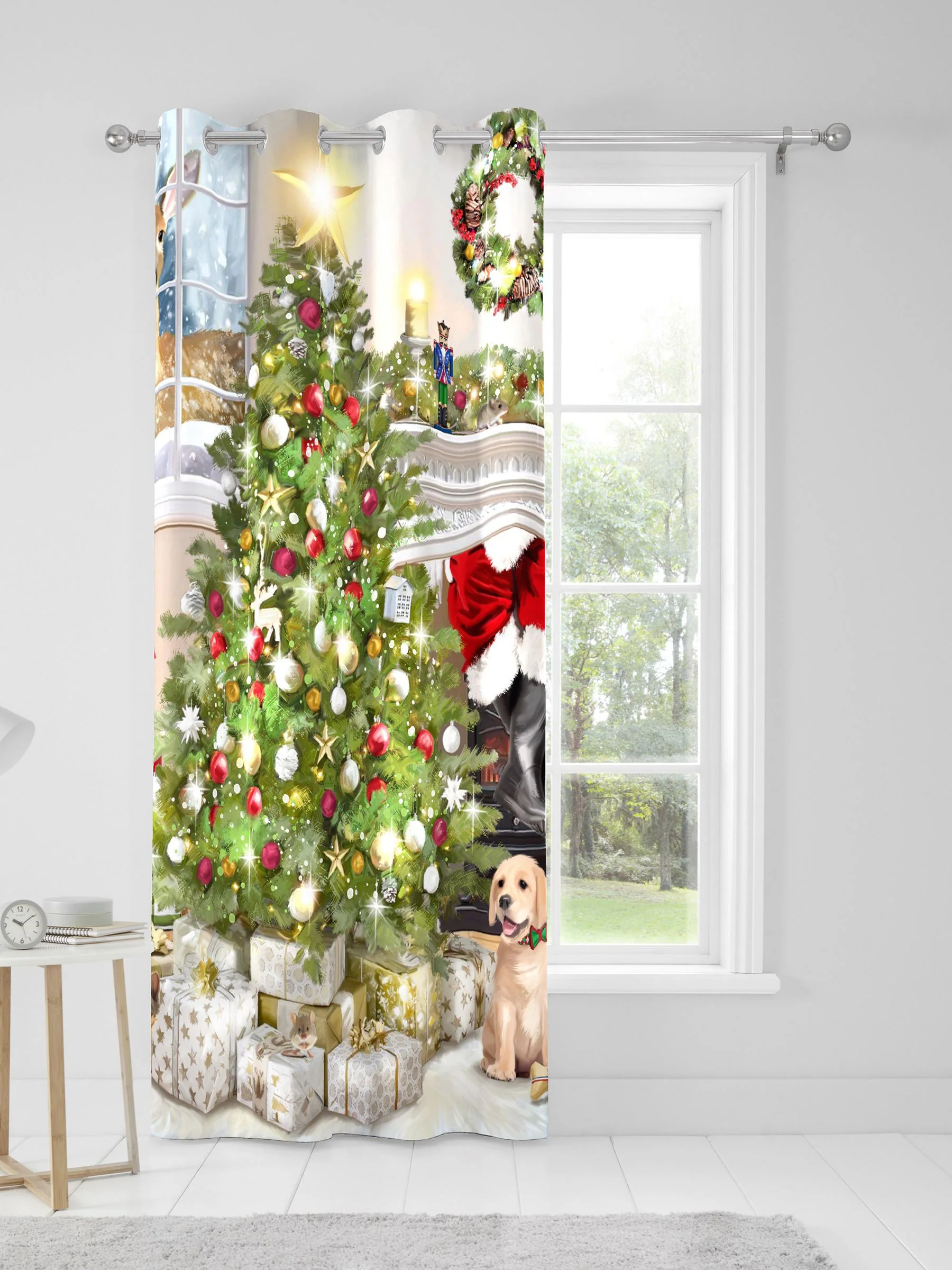Fusion Kerstmis Boom Feestelijk Ringgordijn Enkel Paneel