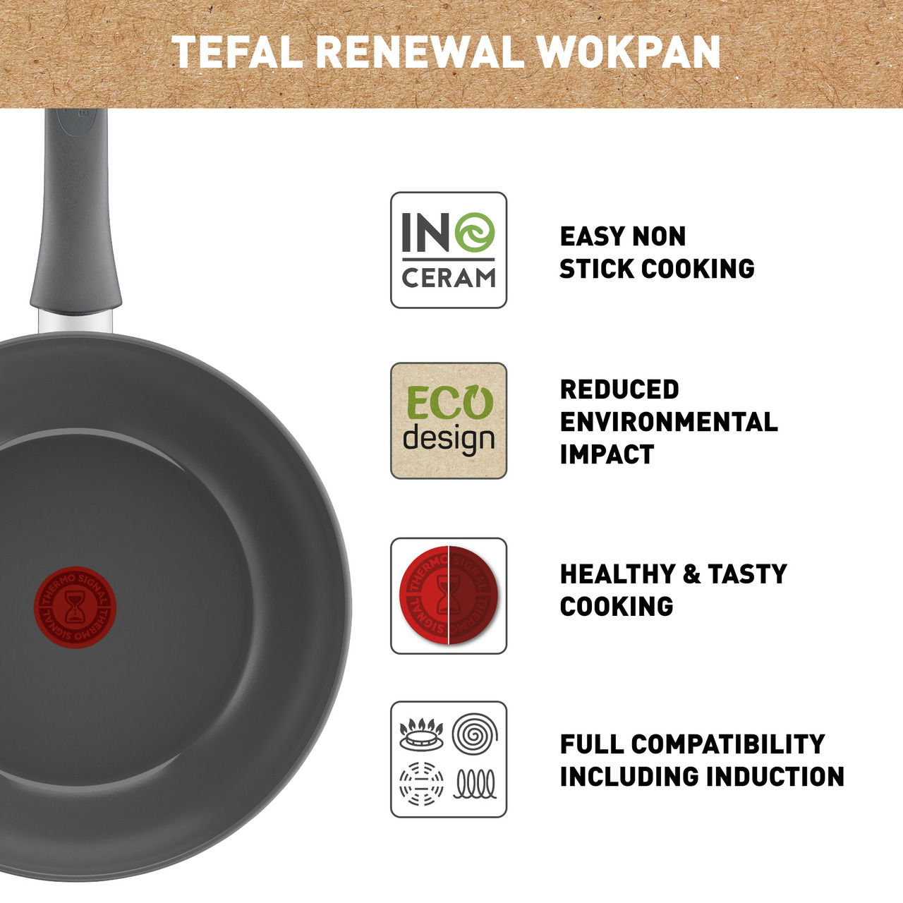 Tefal Wokpfanne 28cm Renewal RENEWAL
