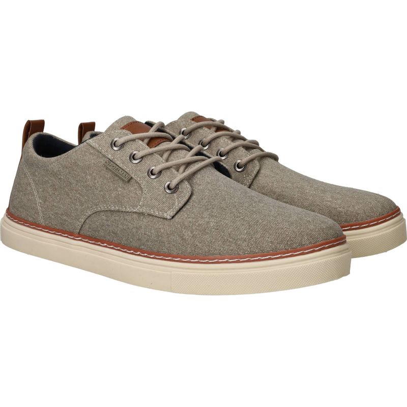 PS Poelman Canvas Veterschoenen Beige Heren