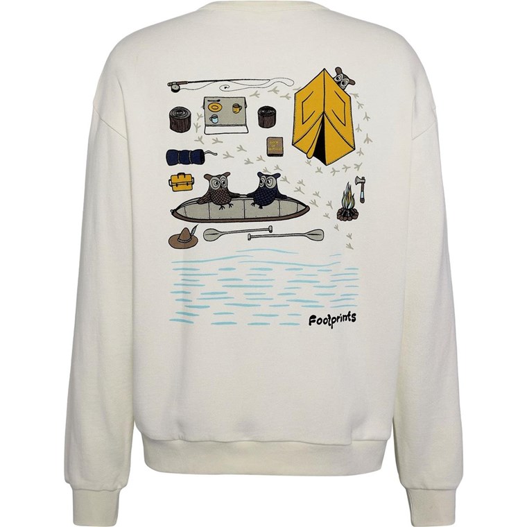 KnowledgeCotton Apparel Loose Fit Sweat Camping Back Print Egret
