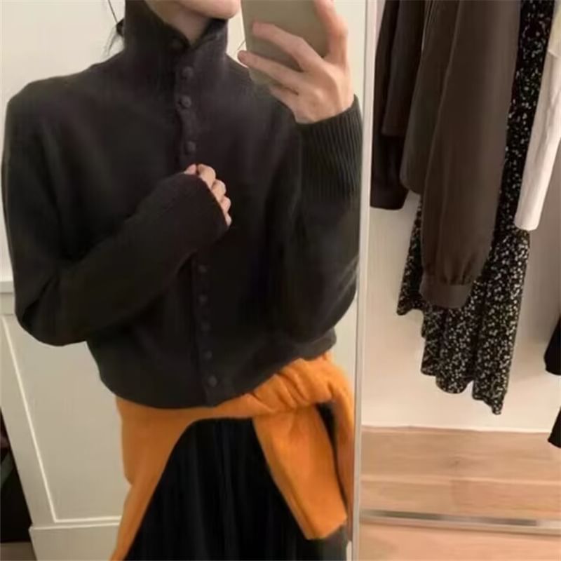 Honey River - Effen Cardigan met opstaande kraag
