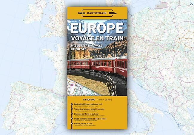 CARTE EUROPE VOYAGE EN TRAIN CARTOTRAIN