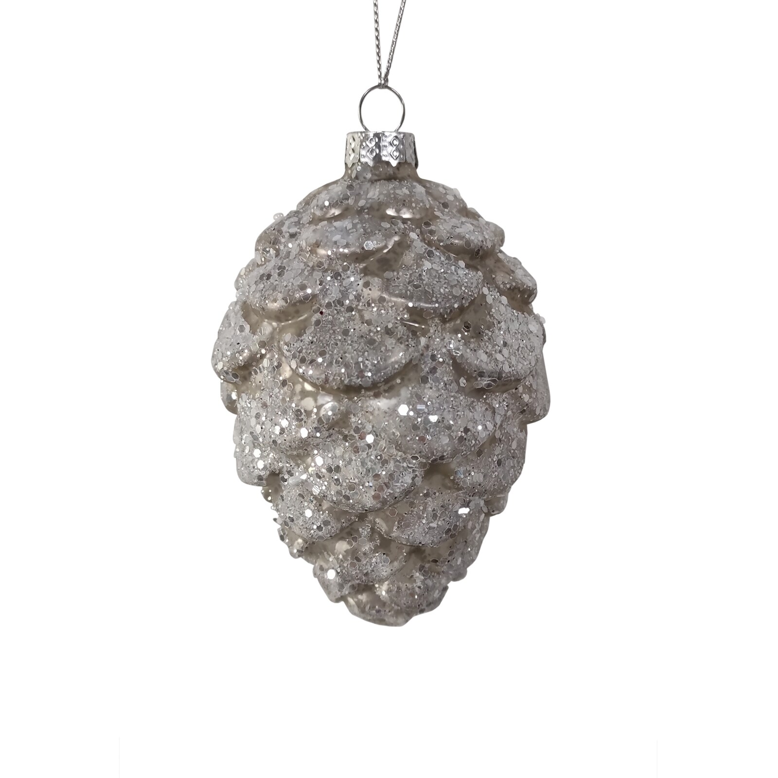 HTI-Living Christbaumschmuck in Zapfenform Weiß Glitzer