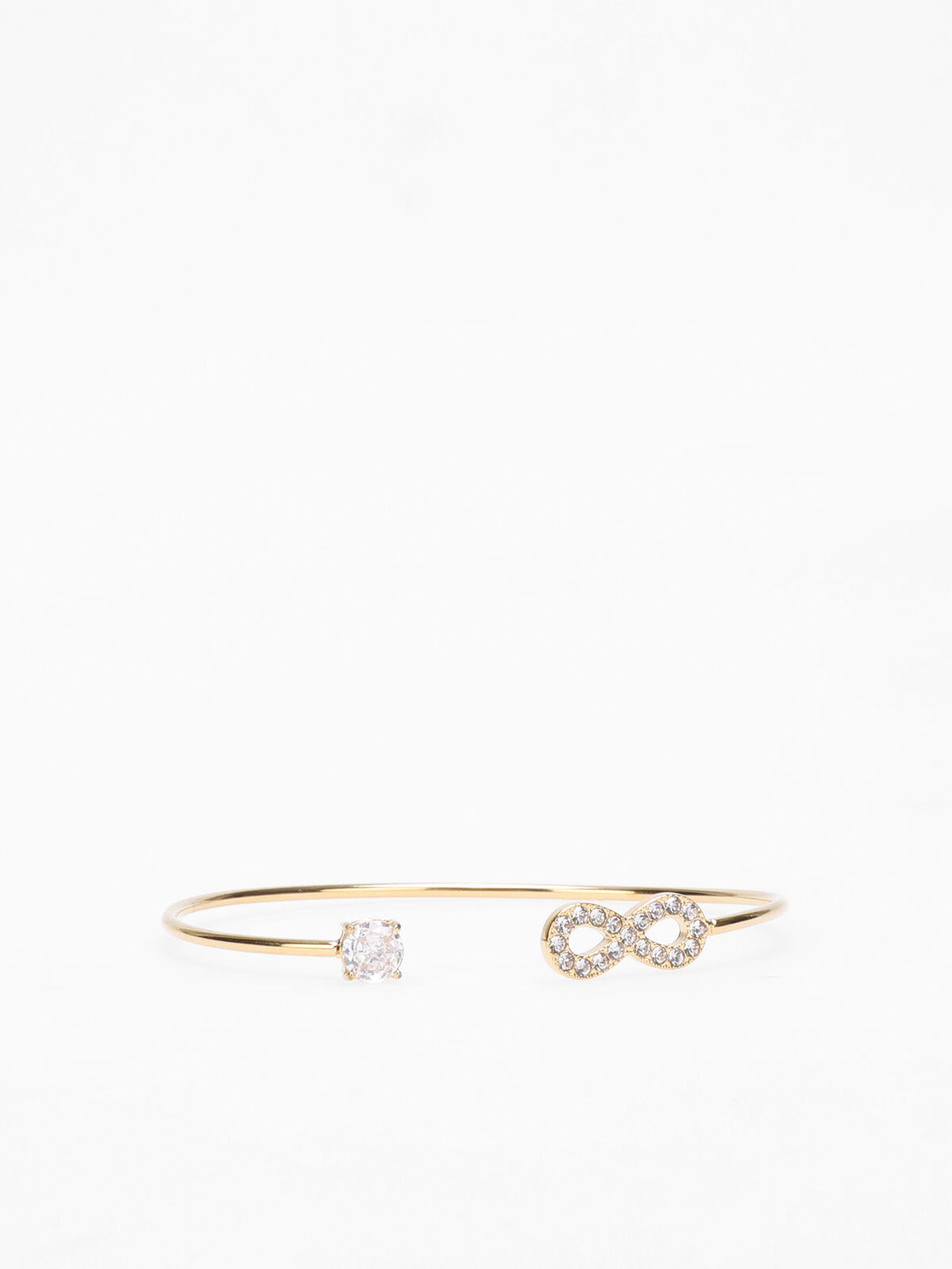 Bracelet jonc fin à strass- Doré
