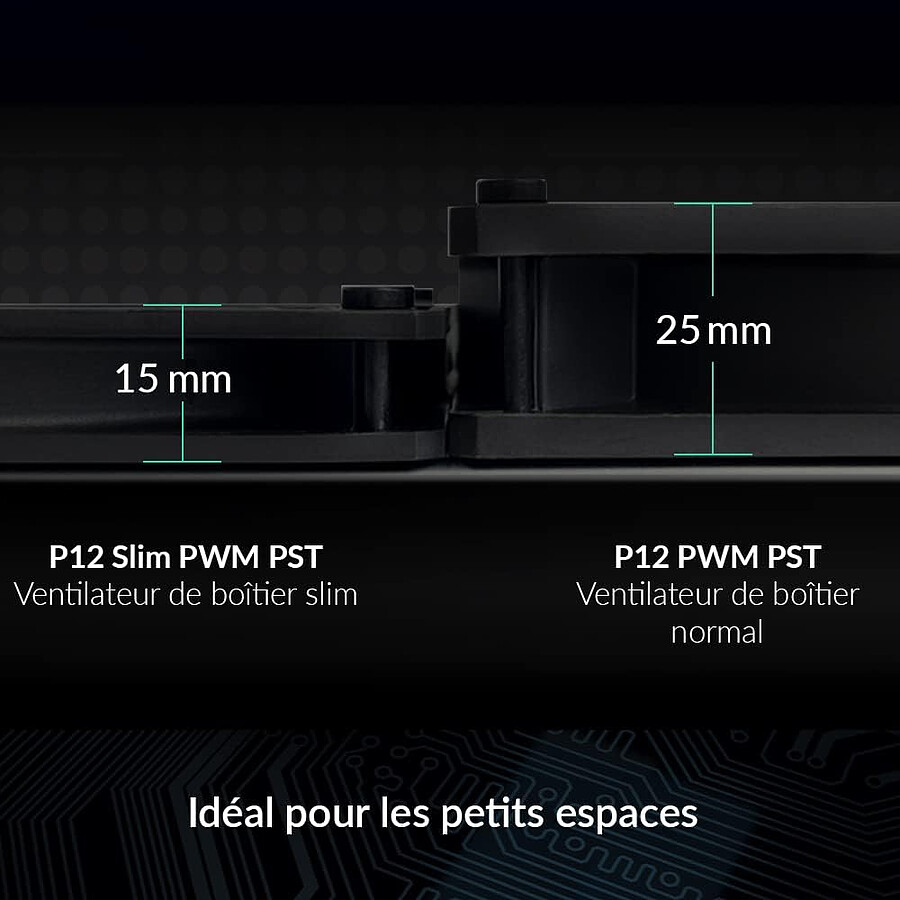 Arctic P12 Slim PWM PST - Noir