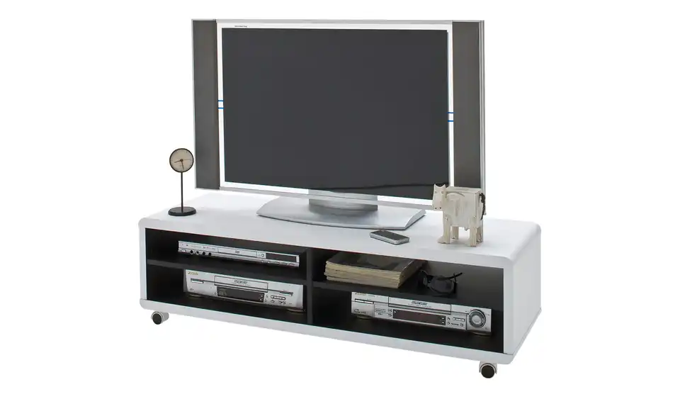 TV-Lowboard Chiasso Weiß, Schwarz 120 cm