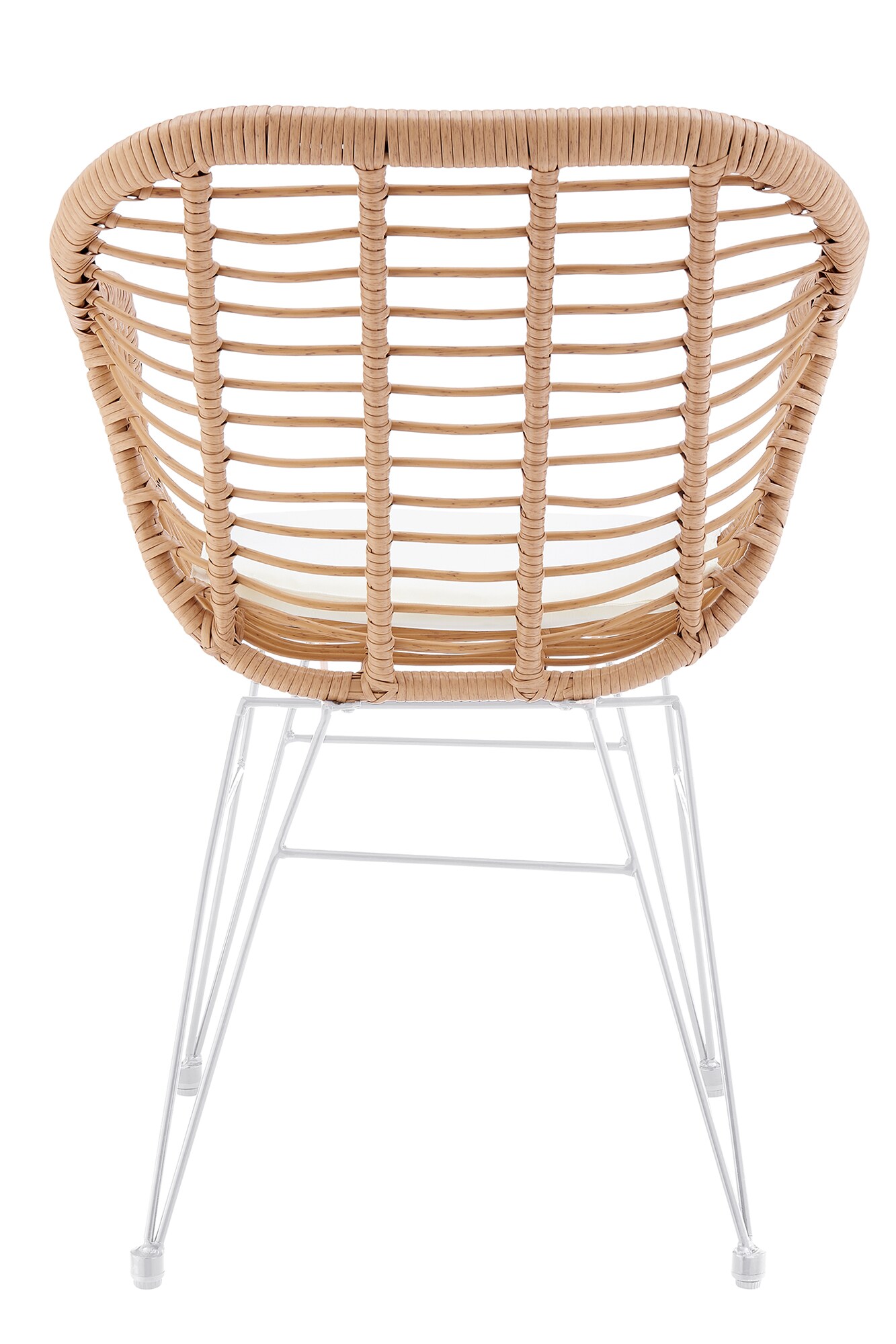 Armlehnstuhl Rattanoptik 2er Set natur Esszimmerstuhl Wohnzimmer Stuhl Stühle