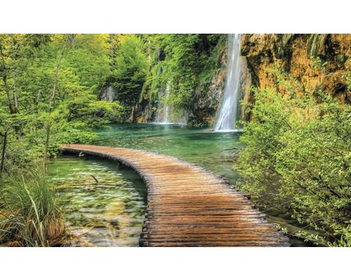 Vliesbehang 1967 VEXXL Voetgangersbrug met waterval 3-delige set 312 x 219 cm