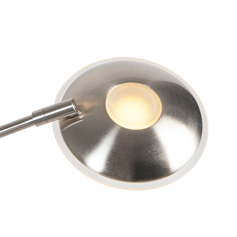 Moderne vloerlamp staal incl. LED met leesarm - Ibiza