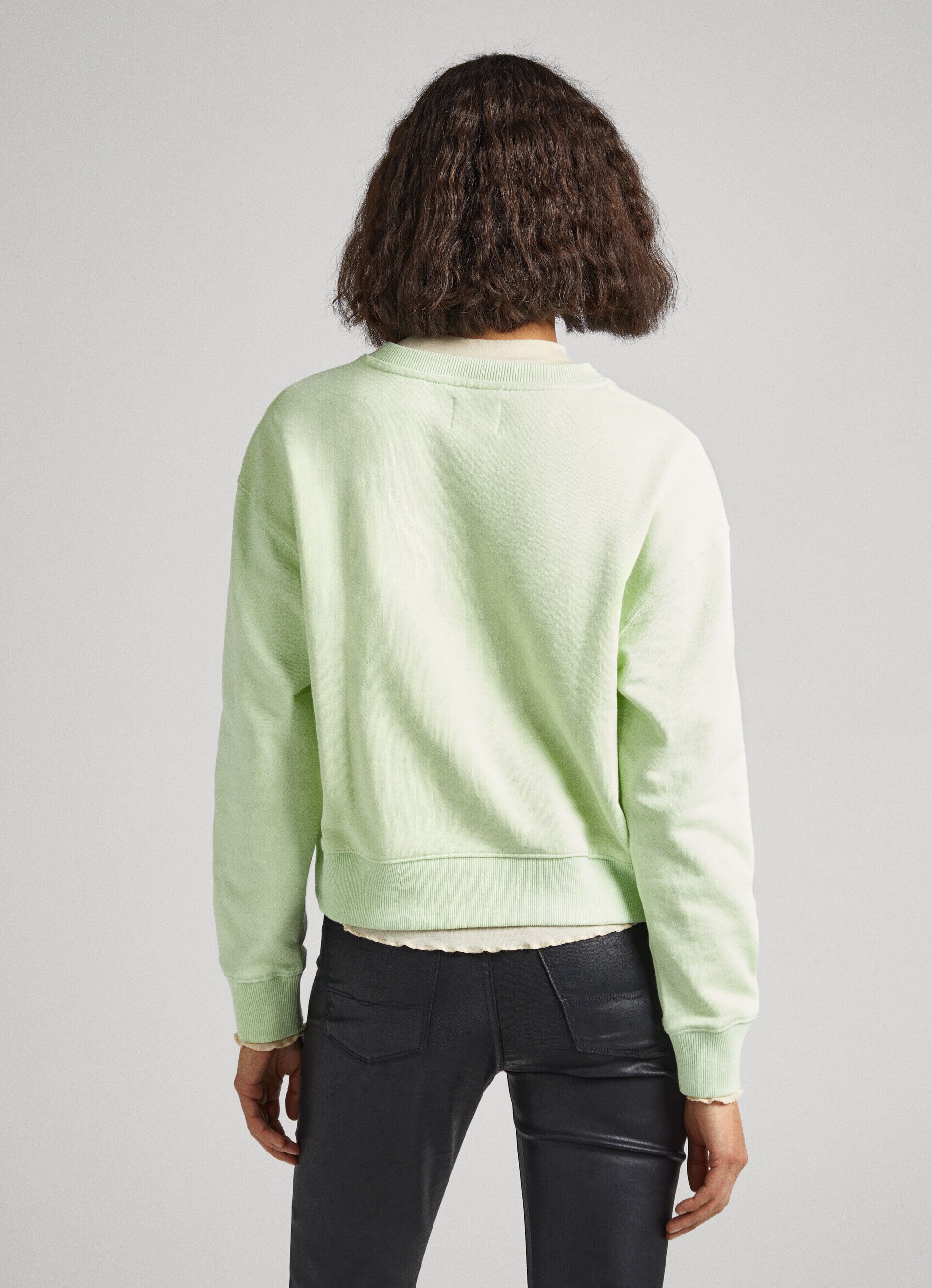 Moletom de algodão com logo estampado - verde claro