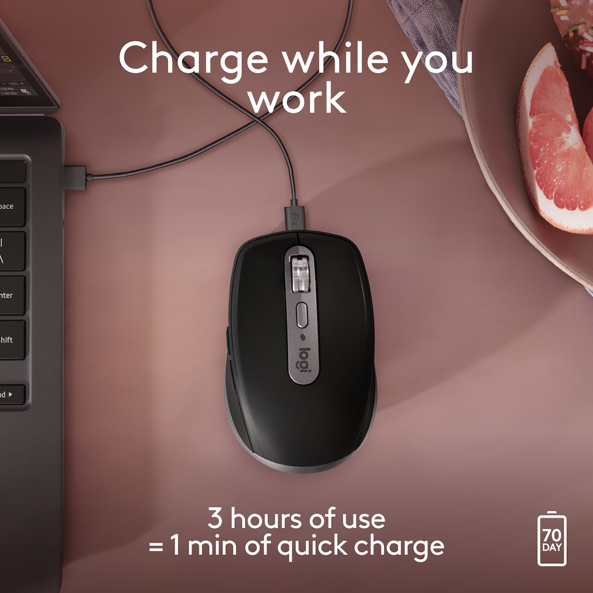 Logitech MX Anywhere 3S for Mac trådløs mus (Space Grey)