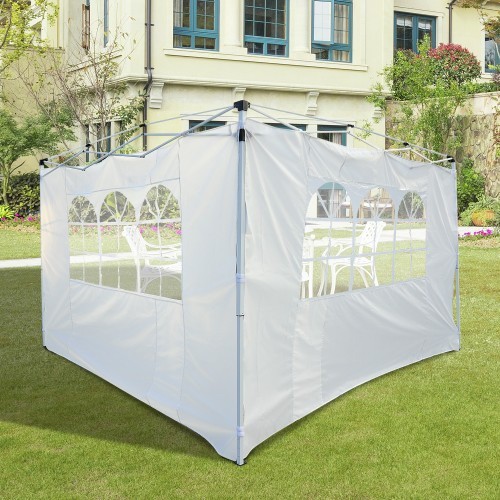 Paredes laterais brancas para tenda Outsunny com janelas.