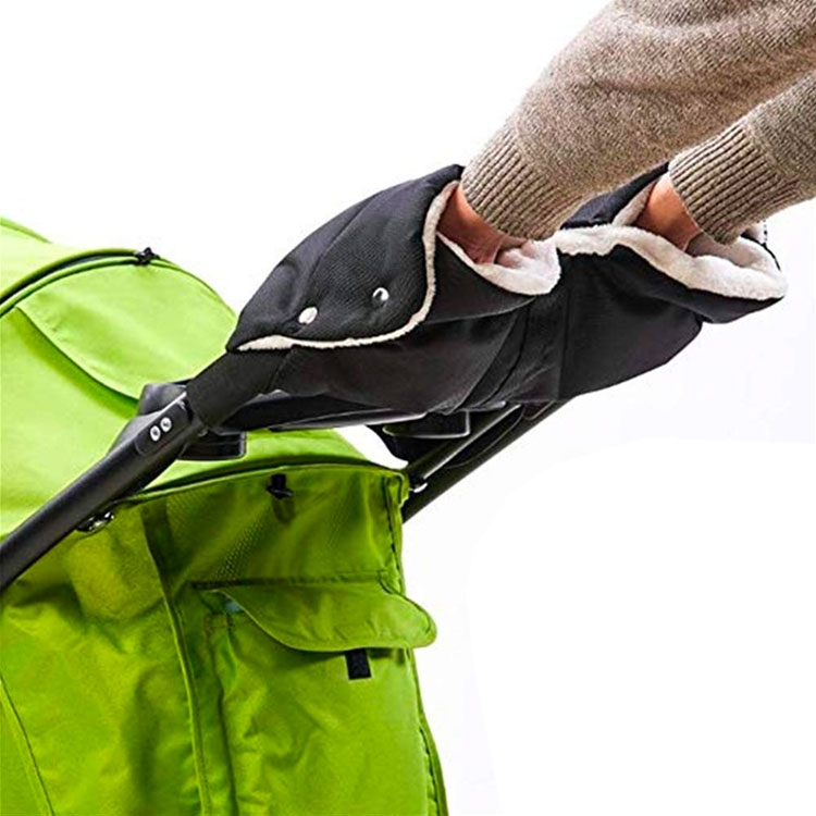 Flauschige Flanell Handmuff Handwärmer Kinderwagen Handschuh - Schwarz