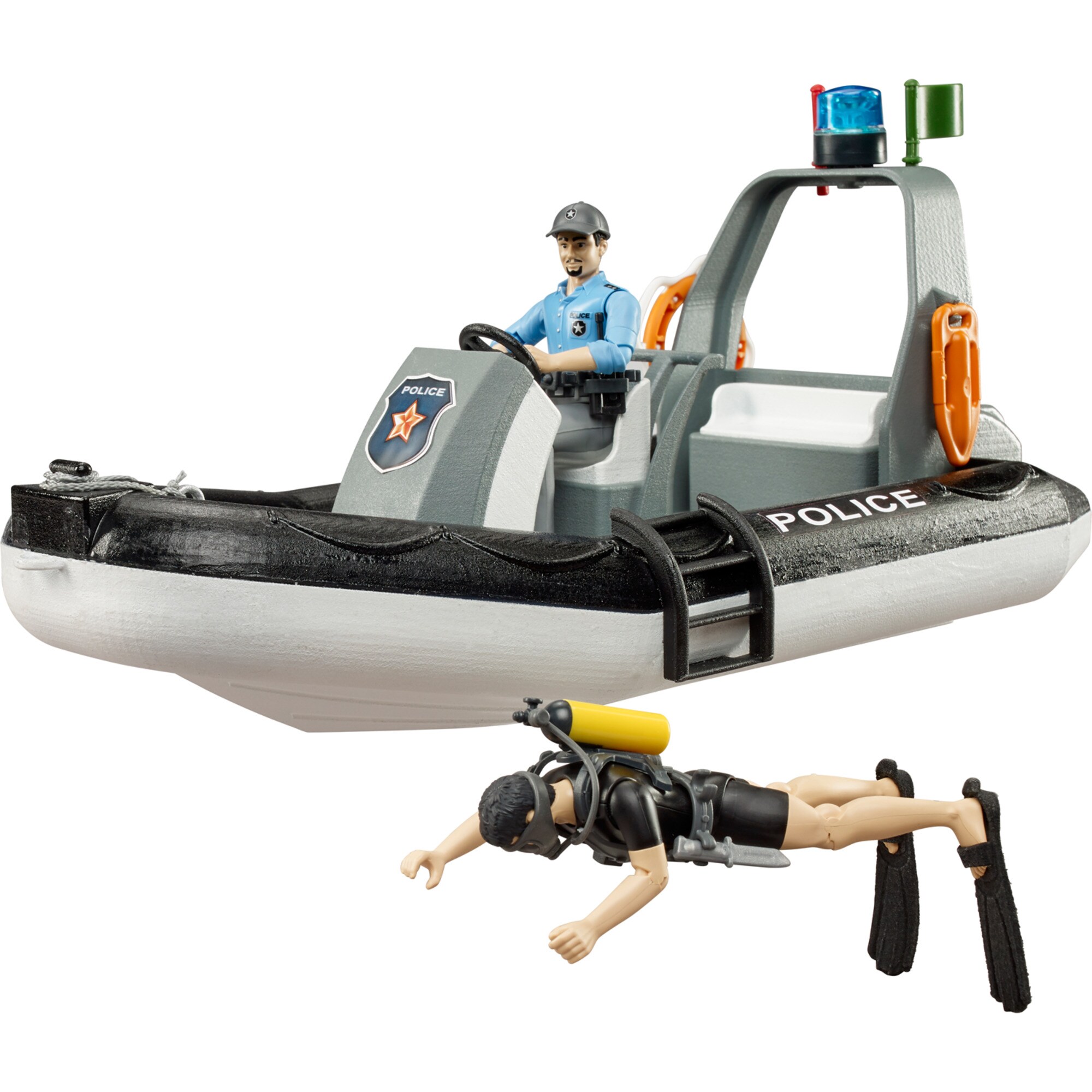 bruder Modellfahrzeug bworld Polizei Schlauchboot