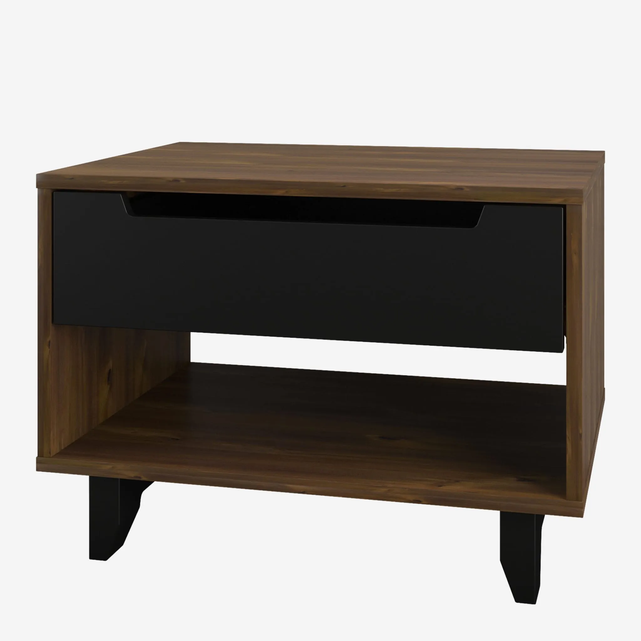 Nexera Table de Nuit Barista - Truffe et Noir