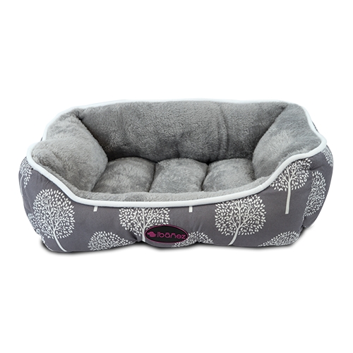 Cama quadrada grande para cães e gatos com estampa de árvores de inverno, 85 x 65 x (A) 28 cm