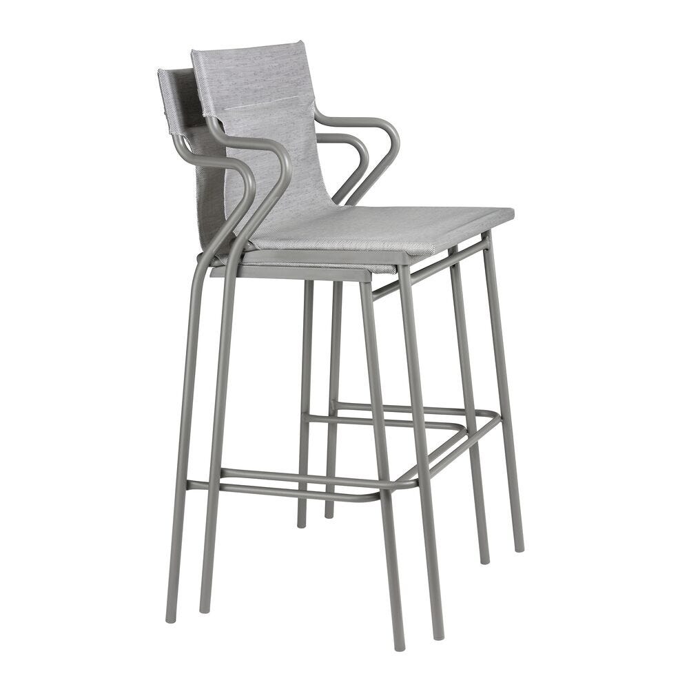 Hoher Sessel mit Großem Sitzkomfort Horizon Batyline® Duo Grau Pearl-Titane