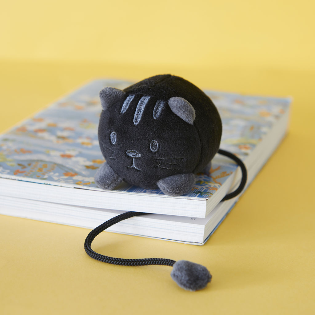 Marcador de livros Balvi Kitty, preto, divertido, em formato de gato, poliéster.