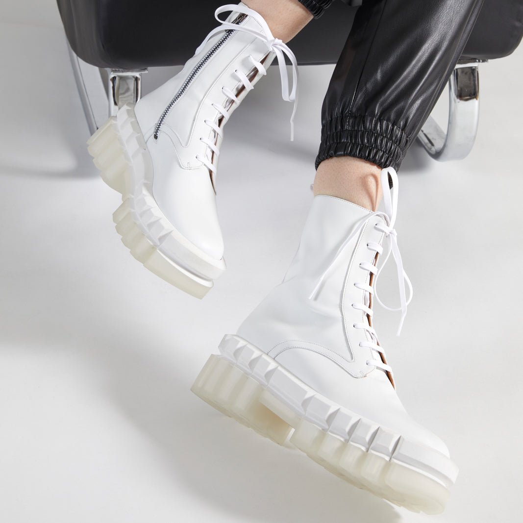 ANKLE BOOTS - GOTTY ankle boots, calfskin white || OUTLET